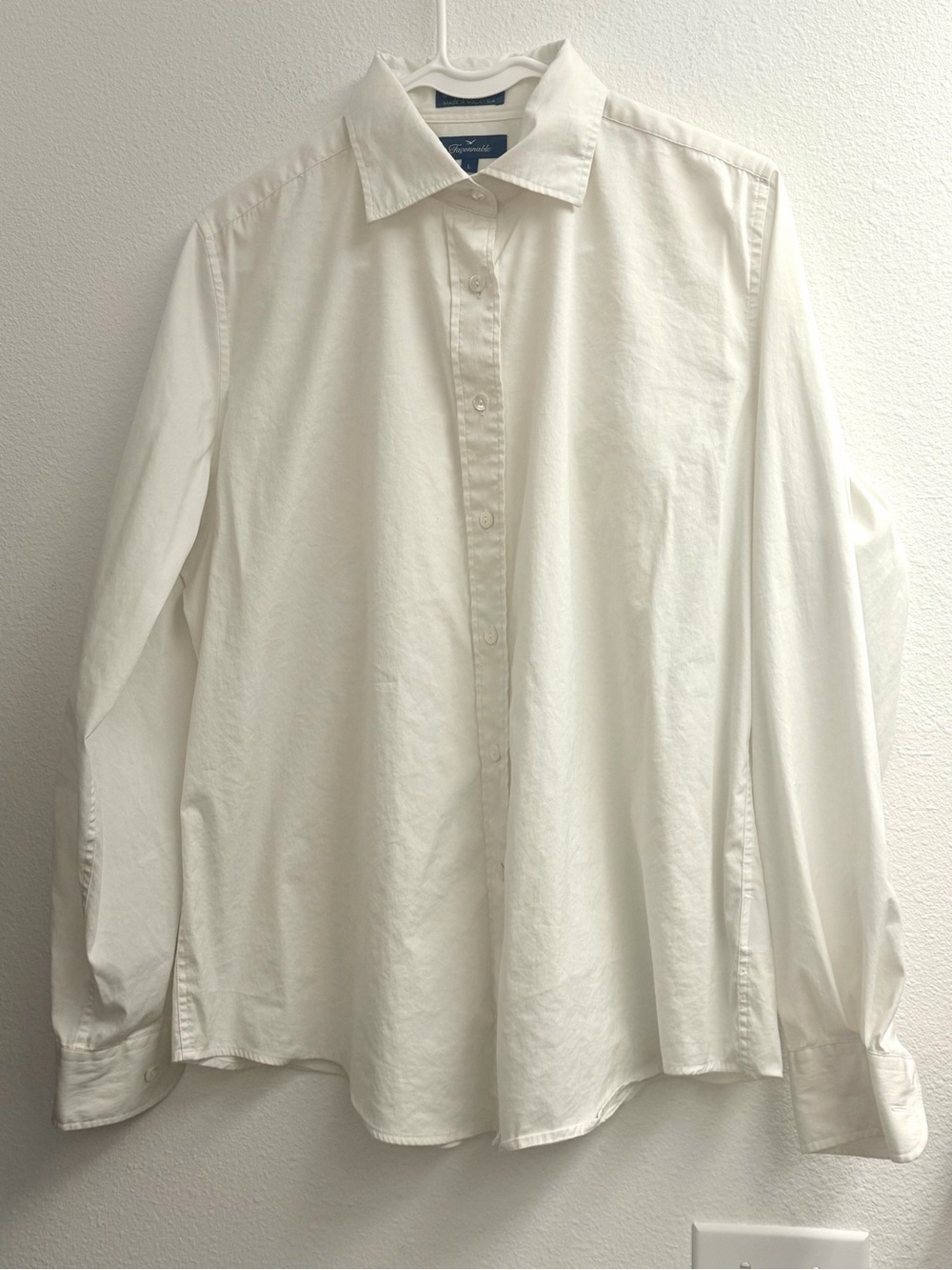 Façonnable White Cotton Button Down Shirt | Old Money Preppy size large